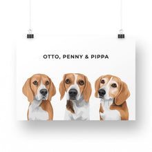 Load image into Gallery viewer, Pet Portrait - Printed Poster (3 Pets)
