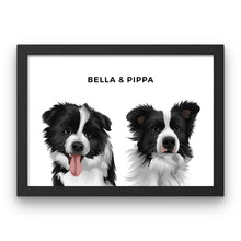 Load image into Gallery viewer, Pet Portrait - Framed Print (2 Pets)