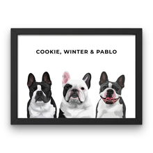 Load image into Gallery viewer, Pet Portrait - Framed Print (3 Pets)