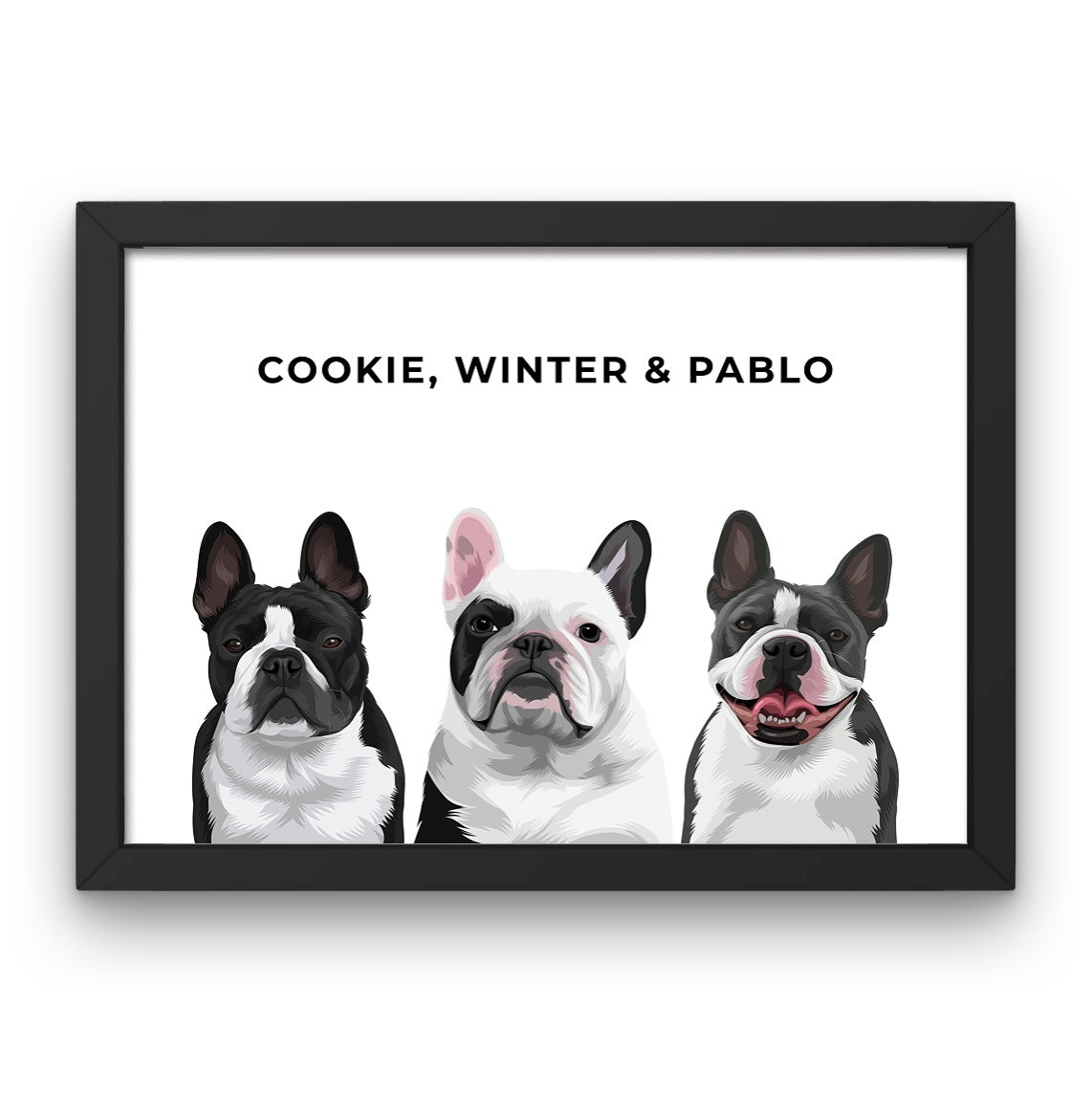 Pet Portrait - Framed Print (3 Pets)